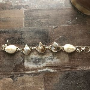 New Moon face and oyster shell bracelet-REDUCED!!
